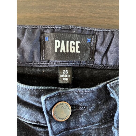 Paige Women Size 26 Blue Denim Jeans Dark Hoxton Ankle Skinny Stretch Classic - Picture 3 of 5